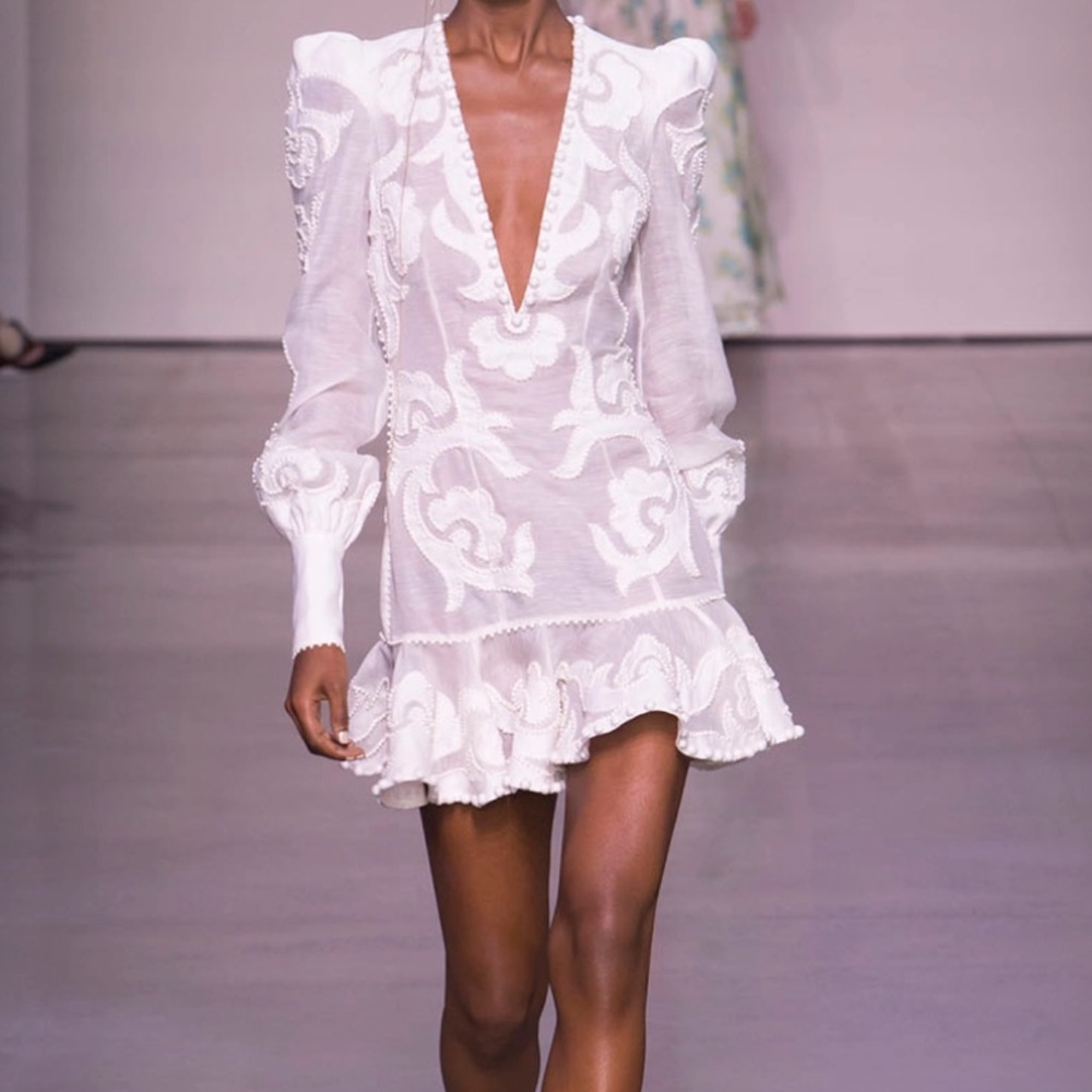 Elegant White Lace Dress